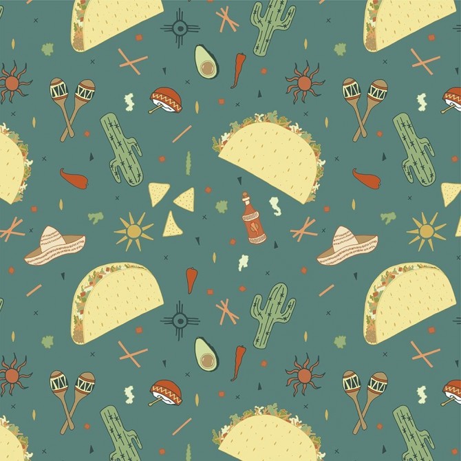 Taco Tuesday Pattern - Cuadrostock