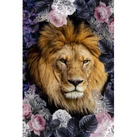 Lion Deep Floral - Cuadrostock