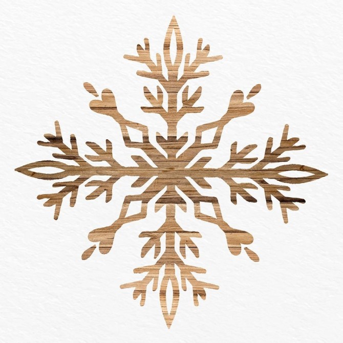 Wooden Snowflake 2 - Cuadrostock