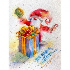 Santa With Gift - Cuadrostock