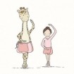 Girl and Giraffe Ballerina - Cuadrostock