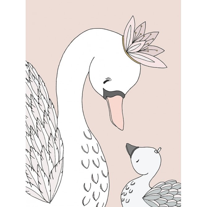 Swan Mama Baby - Cuadrostock