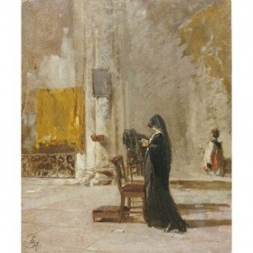 A Lady Praying In Church - Cuadrostock