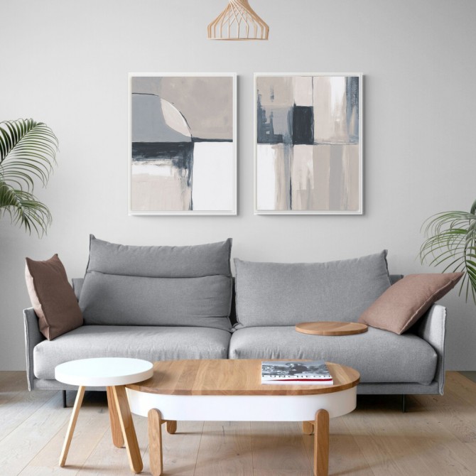Díptico con cuadros verticales decorativos disponible en varios tonos de marco - Cuadrostock