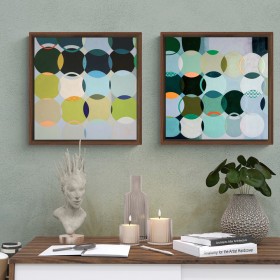 Díptico de cuadros cuadrados decorativos disponible en varios colores de marco - Cuadrostock