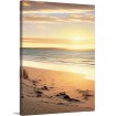 Tríptico paisaje de mar en tonos cálidos ideal para decoraciones relajantes.