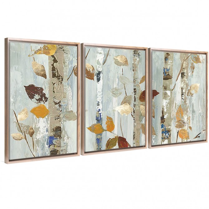 Tríptico con cuadros verticales decorativos y disponible en varios colores de marco - Cuadrostock