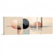 Cuadro panorámico moderno y abstracto en tonos rosas, gris y cremas