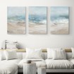 Tríptico decorativo con escena de mar  en calma,ideal para para aportar frescura y serenidad a cualquier ambiente - Cuadrostock