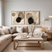 Juego de dos lienzos abstractos en tonos beige,idela decoración moderna-Cuadrostock
