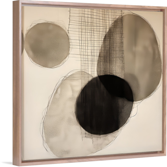 Juego de 2 cuadros abstractos con marco color haya - Cuadrostock