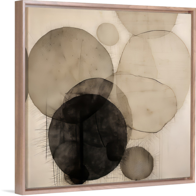 Juego de 2 cuadros abstractos con marco color haya - Cuadrostock