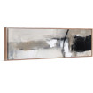 Cuadro abstracto panorámico en blanco, negro y gris, estilo contemporáneo decorativo