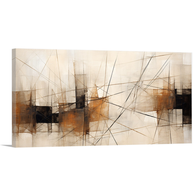 Cuadro abstracto panorámico con tonos cálidos - Cuadrostock