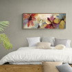 Cuadro decorativo con flores abstractas en tonos rojos, amarillos y azules-Cuadrostock