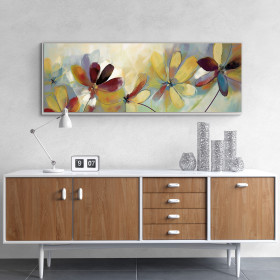 Cuadro de flores en tonos cálidos y vivos, perfecto para dar alegría y energía a cualquier espacio- Cuadrostock