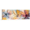 Cuadro decorativo con flores abstractas en tonos cálidos y fríos estilo acuarela- Cuadrostock