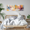 Cuadro decorativo con flores abstractas en tonos cálidos y fríos estilo acuarela- Cuadrostock