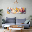 Cuadro decorativo con flores abstractas en tonos cálidos y fríos estilo acuarela- Cuadrostock