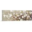 Cuadro decorativo con flores blancas y pinceladas de color sobre fondo beige- Cuadrostock