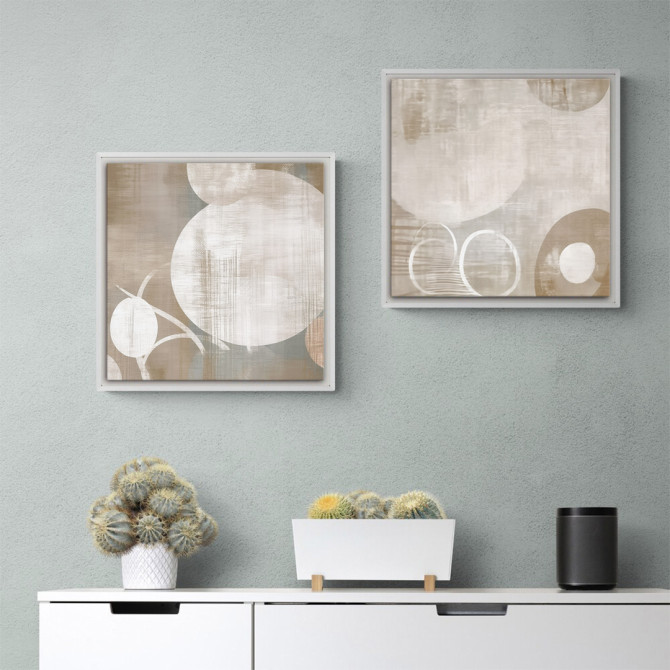 Díptico de cuadros cuadrados decorativos disponible en varios colores de marco - Cuadrostock