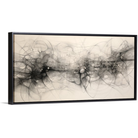 Cuadro con formas abstractas en blanco y negro sobre fondo claro ideal para aportar dinamismo y sofisticación a salones modernos