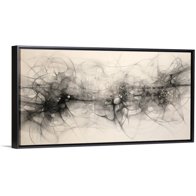 Cuadro con formas abstractas en blanco y negro sobre fondo claro ideal para aportar dinamismo y sofisticación a salones modernos Cuadro con formas abstractas en blanco y negro sobre fondo claro ideal para aportar dinamismo y sofisticación a salones modernos