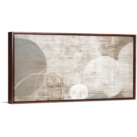 Cuadro decorativo abstracto en tonos beige, gris y blanco. Formas circulares y líneas suaves -Cuadrostock
