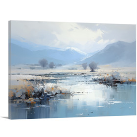 Cuadro moderno de paisaje en tonos azules - Cuadrostock