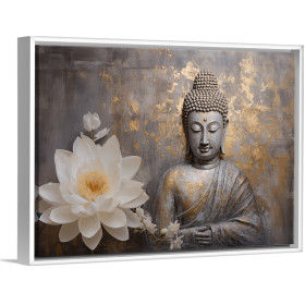 Cuadro Elegante Buda y flor - Cuadrostock