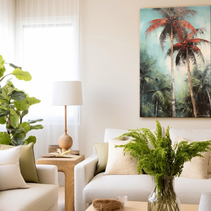 Cuadro de palmeras estilo tropical - Cuadrostock