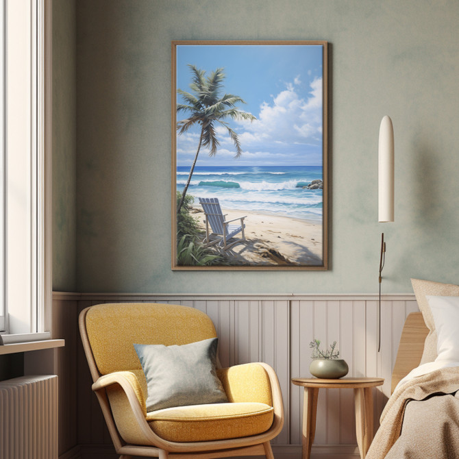 Diseño de cuadro de playa caribe - Cuadrostock