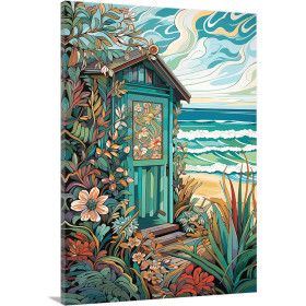 Cuadro decorativo de casita playa - Cuadrostock