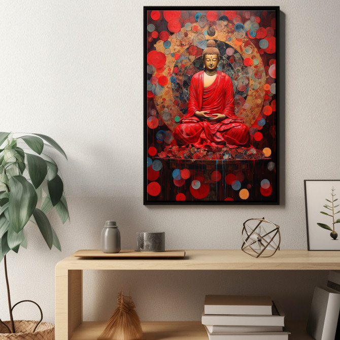 Arte para Pared: Diseño Exclusivo de Buda en rojo - Cuadrostock