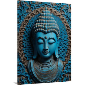 Cuadro de fijura de Buda en tonos azules - Cuadrostock