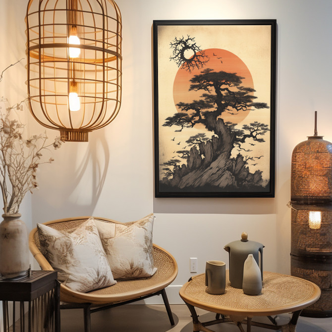 Arte en Lienzo: Cuadro árbol japonés - Cuadrostock
