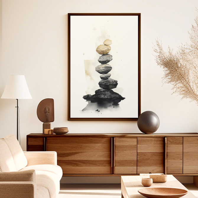 Cuadro en lienzo estilo zen de piedras - Cuadrostock