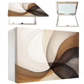 Tapa contador horizontal abstracto en tonos marrones ideal para decoraciones modernas.