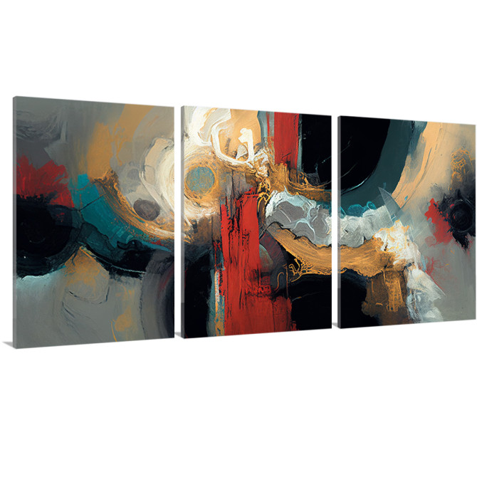 Juego de 3 cuadros abstractos en lienzo - Cuadrostock