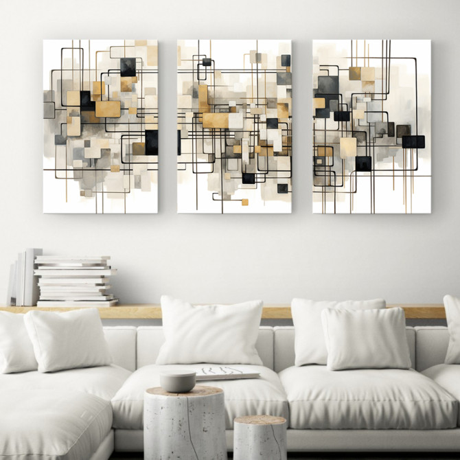 Cuadro tríptico moderno - Arte decorativo para tu hogar - Cuadrostock