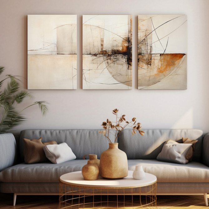 Cuadro tríptico moderno - Arte decorativo para tu hogar