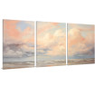 Tríptico de paisaje marino con cielo en tonos pastel, ideal para transmitir serenidad y armonía - Cuadrostock