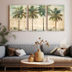 Juego de 3 cuadros decorativos de palmeras tropicales  - Cuadrostock