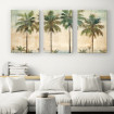 Juego de 3 cuadros decorativos de palmeras tropicales  - Cuadrostock