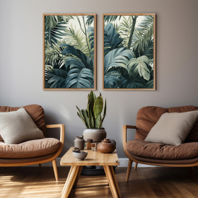 Cuadro díptico moderno tropical: Arte decorativo para tu hogar - Cuadrostock