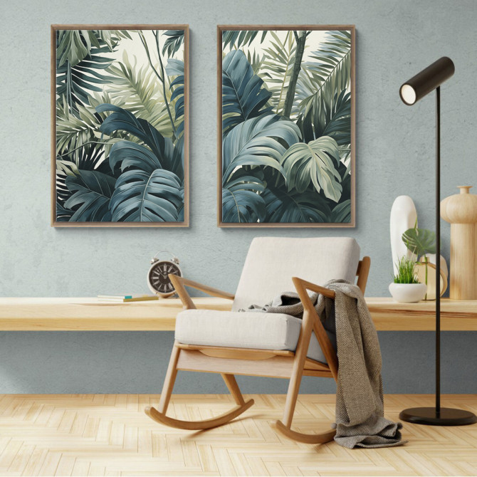 Cuadro díptico moderno tropical: Arte decorativo para tu hogar - Cuadrostock