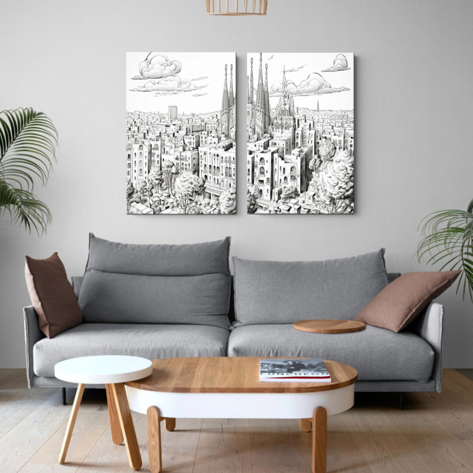 Conjunto de 2 Lienzos contemporáneos: Vanguardia y color - Cuadrostock
