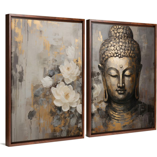 Conjunto de 2 lienzos: Un toque Zen para el dormitorio - Cuadrostock