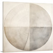 Cuadro abstracto minimalista circular en tonos neutros beige y gris – diseño geométrico