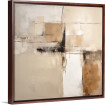 Cuadro abstracto moderno en tonos beige y blanco – diseño minimalista para decoración elegante